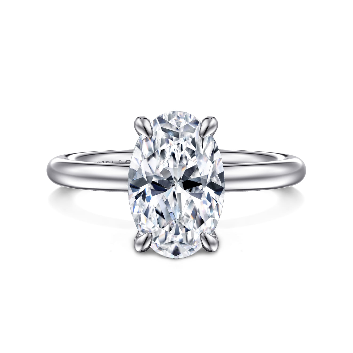 Lark - 14K White Gold Oval Solitaire Engagement Ring