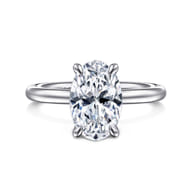 Lark - 14K White Gold Oval Solitaire Engagement Ring