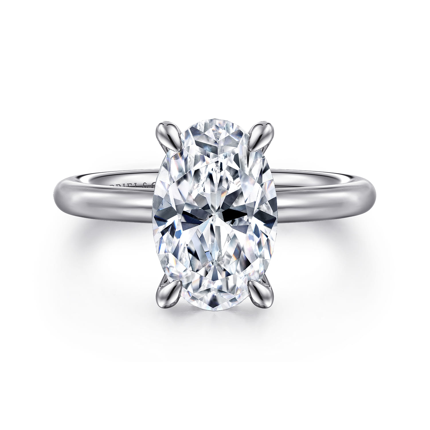 Lark - 14K White Gold Oval Solitaire Engagement Ring