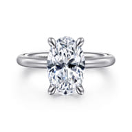 Lark - 14K White Gold Oval Solitaire Engagement Ring