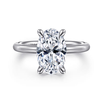Lark - 14K White Gold Oval Solitaire Engagement Ring