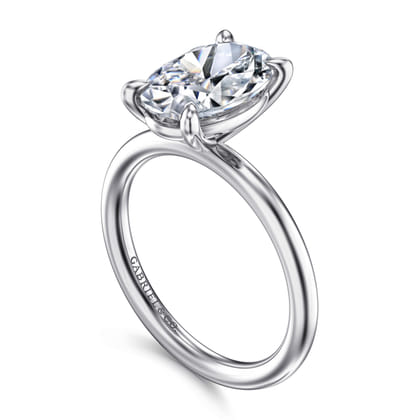 Lark - 14K White Gold Oval Solitaire Engagement Ring