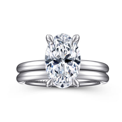 Lark - 14K White Gold Oval Solitaire Engagement Ring