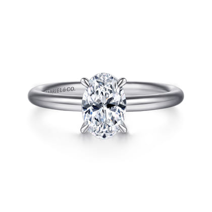 Lark - 14K White Gold Oval Solitaire Engagement Ring