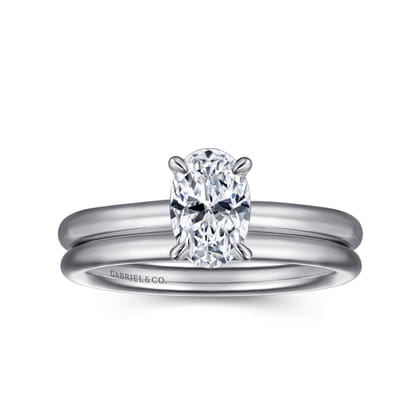 Lark - 14K White Gold Oval Solitaire Engagement Ring