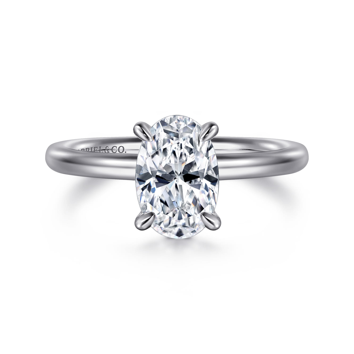 Lark - 14K White Gold Oval Solitaire Engagement Ring