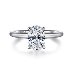 Lark - 14K White Gold Oval Solitaire Engagement Ring