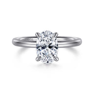 Lark - 14K White Gold Oval Solitaire Engagement Ring