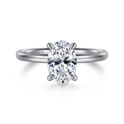 Lark - 14K White Gold Oval Solitaire Engagement Ring