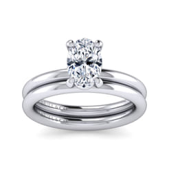 Lark - 14K White Gold Oval Solitaire Engagement Ring