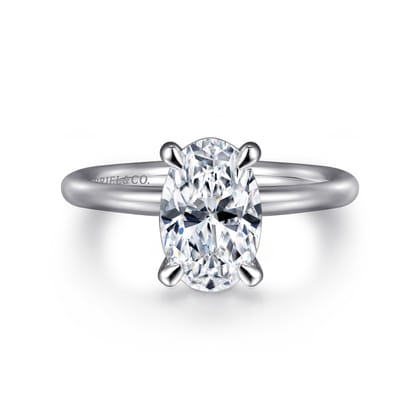 Lark - 14K White Gold Oval Solitaire Engagement Ring