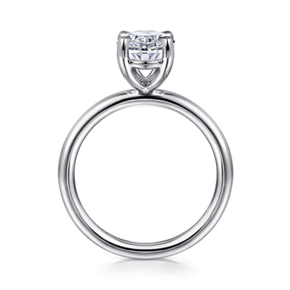 Lark - 14K White Gold Oval Solitaire Engagement Ring