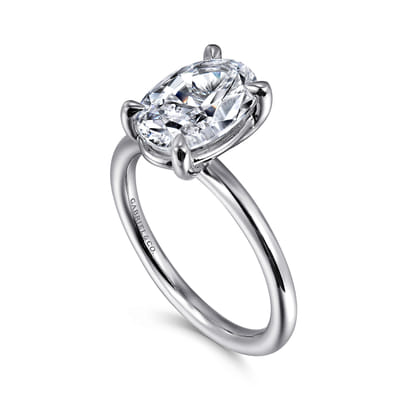Lark - 14K White Gold Oval Solitaire Engagement Ring
