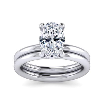 Lark - 14K White Gold Oval Solitaire Engagement Ring