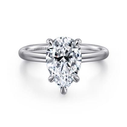 Lark - 14K White Gold Pear Shape Solitaire Engagement Ring