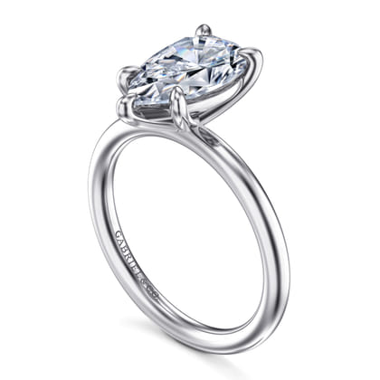 Lark - 14K White Gold Pear Shape Solitaire Engagement Ring