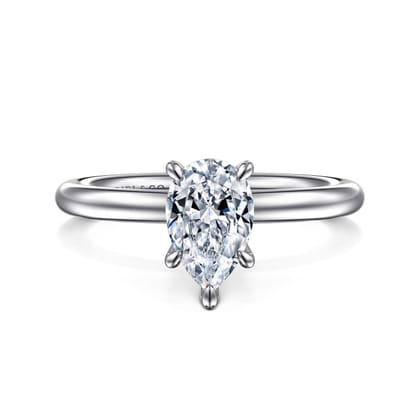 Lark - 14K White Gold Pear Shape Solitaire Engagement Ring
