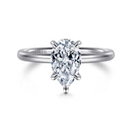Lark - 14K White Gold Pear Shape Solitaire Engagement Ring