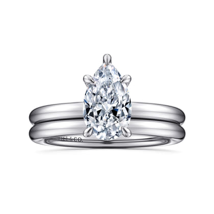 Lark - 14K White Gold Pear Shape Solitaire Engagement Ring