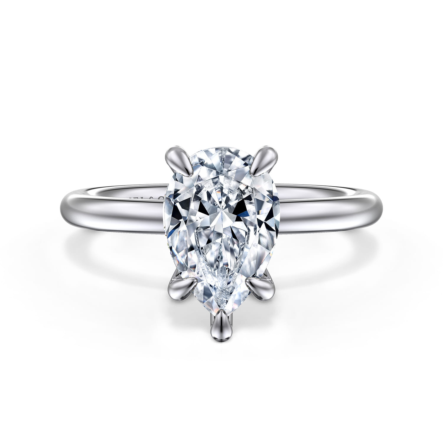 Lark - 14K White Gold Pear Shape Solitaire Engagement Ring