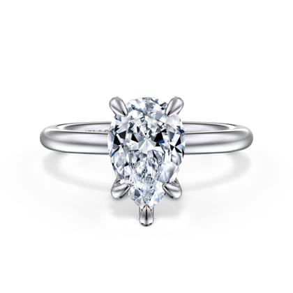 Lark - 14K White Gold Pear Shape Solitaire Engagement Ring