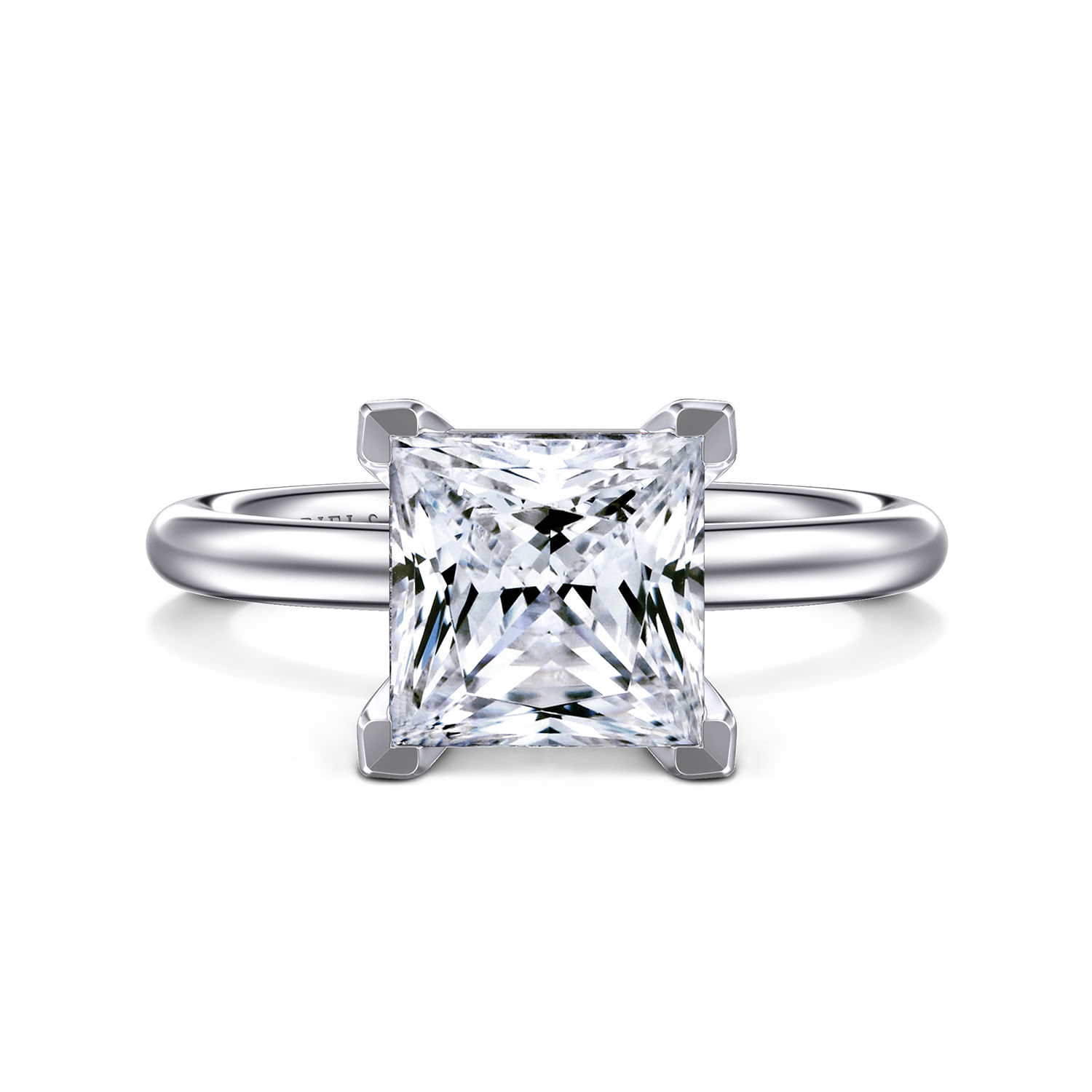 Lark - 14K White Gold Princess Cut Solitaire Engagement Ring
