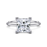 Lark - 14K White Gold Princess Cut Solitaire Engagement Ring