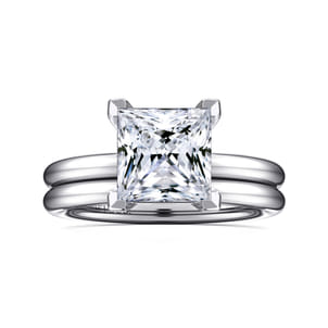 Lark - 14K White Gold Princess Cut Solitaire Engagement Ring