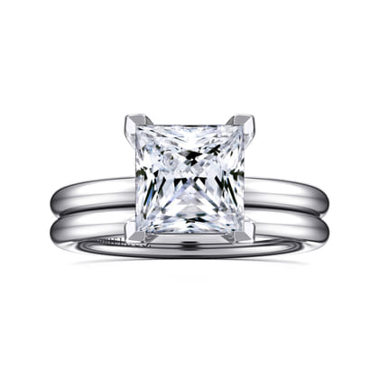 Lark - 14K White Gold Princess Cut Solitaire Engagement Ring
