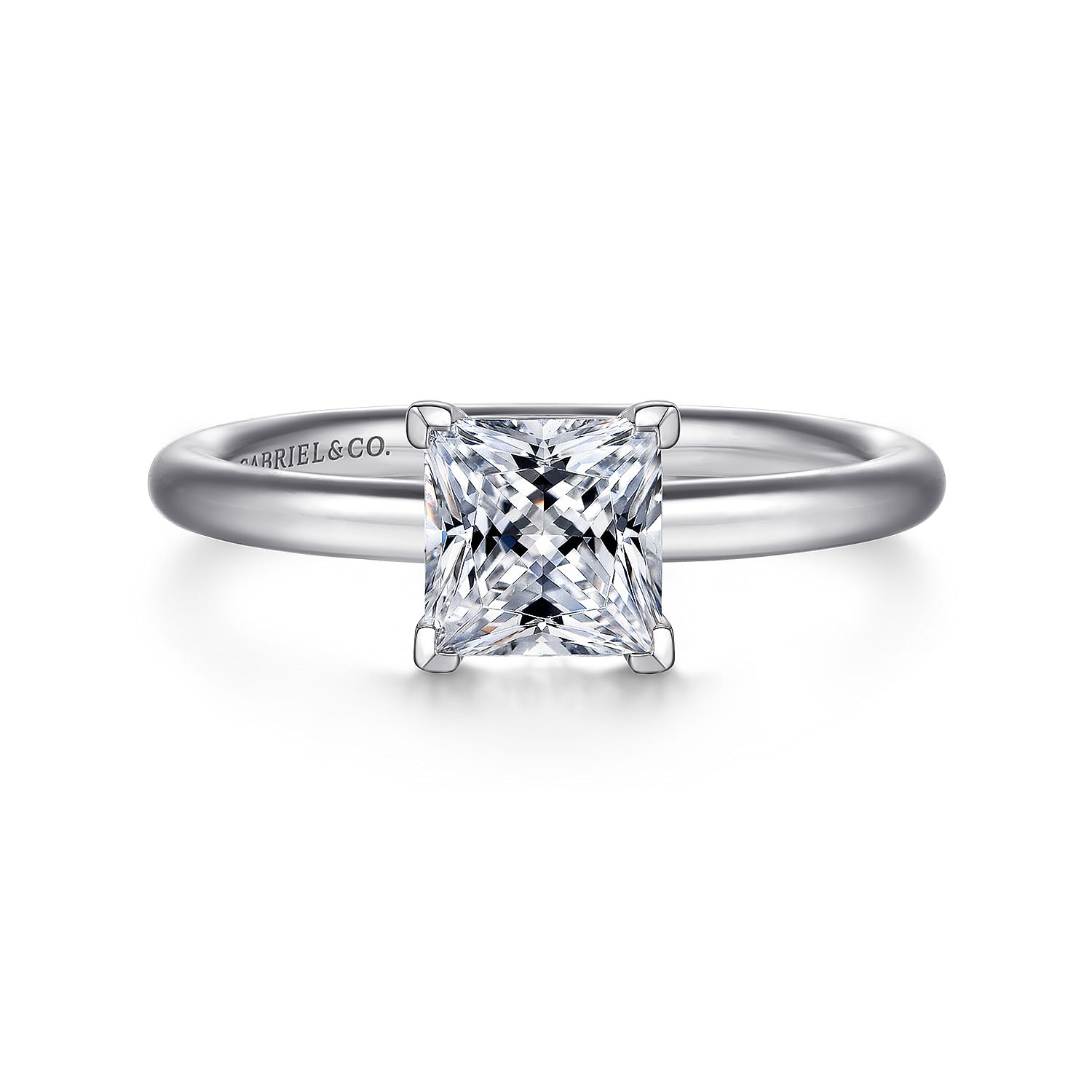 Lark - 14K White Gold Princess Cut Solitaire Engagement Ring