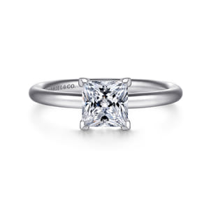 Lark - 14K White Gold Princess Cut Solitaire Engagement Ring