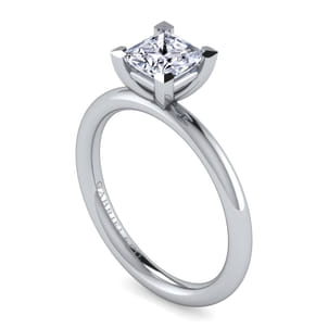 Lark - 14K White Gold Princess Cut Solitaire Engagement Ring