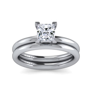 Lark - 14K White Gold Princess Cut Solitaire Engagement Ring