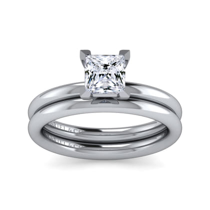 Lark - 14K White Gold Princess Cut Solitaire Engagement Ring