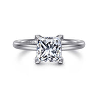 Lark - 14K White Gold Princess Cut Solitaire Engagement Ring