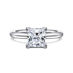 Lark - 14K White Gold Princess Cut Solitaire Engagement Ring