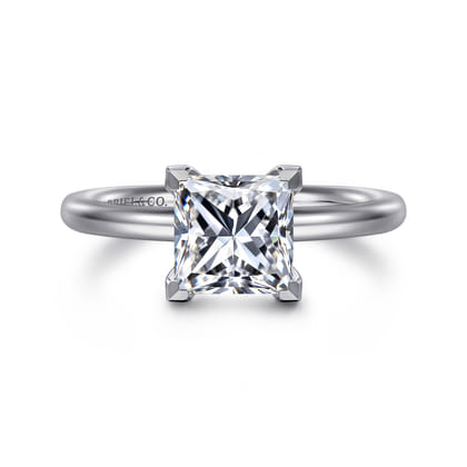 Lark - 14K White Gold Princess Cut Solitaire Engagement Ring