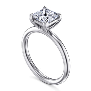Lark - 14K White Gold Princess Cut Solitaire Engagement Ring