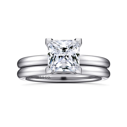 Lark - 14K White Gold Princess Cut Solitaire Engagement Ring