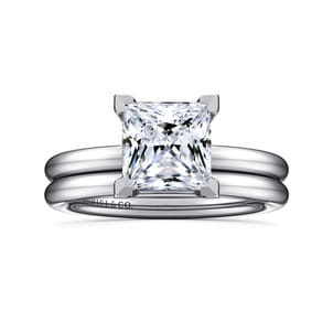 Lark - 14K White Gold Princess Cut Solitaire Engagement Ring