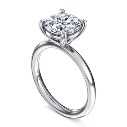 Lark - 14K White Gold Round Solitaire Engagement Ring