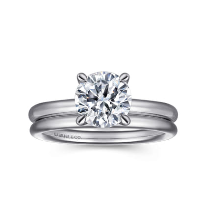 Lark - 14K White Gold Round Solitaire Engagement Ring