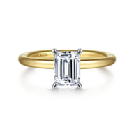 Lark - 14K White Yellow Gold Emerald Cut Solitaire Engagement Ring