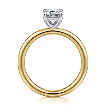 Lark - 14K White Yellow Gold Emerald Cut Solitaire Engagement Ring