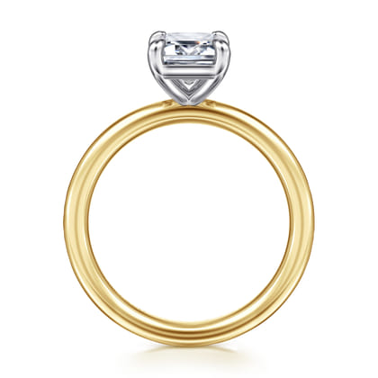 Lark - 14K White Yellow Gold Emerald Cut Solitaire Engagement Ring