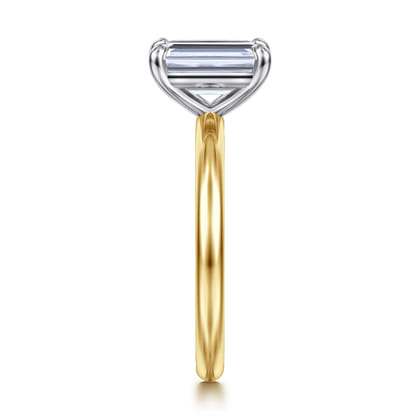 Lark - 14K White Yellow Gold Emerald Cut Solitaire Engagement Ring