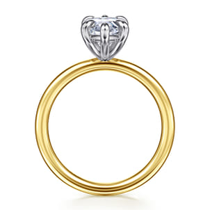 Lark - 14K White-Yellow Gold Marquise Shape Solitaire Engagement Ring