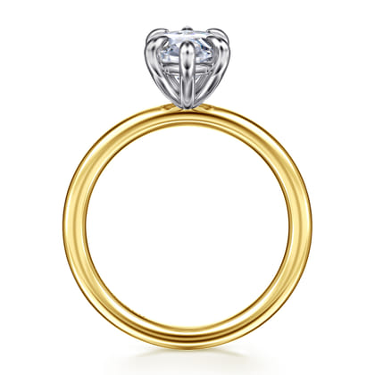 Lark - 14K White-Yellow Gold Marquise Shape Solitaire Engagement Ring