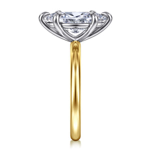 Lark - 14K White-Yellow Gold Marquise Shape Solitaire Engagement Ring