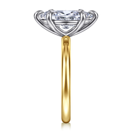 Lark - 14K White-Yellow Gold Marquise Shape Solitaire Engagement Ring